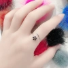 Japanese and Korean version diamond-encrusted small flower open ring, trendy joint ring, versatile ring details Picture